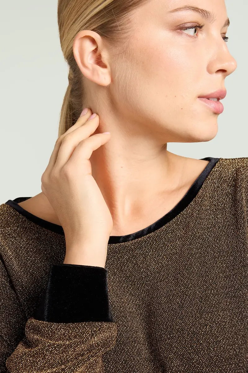 FELPA IN JERSEY LUREX Donna miniatura 2