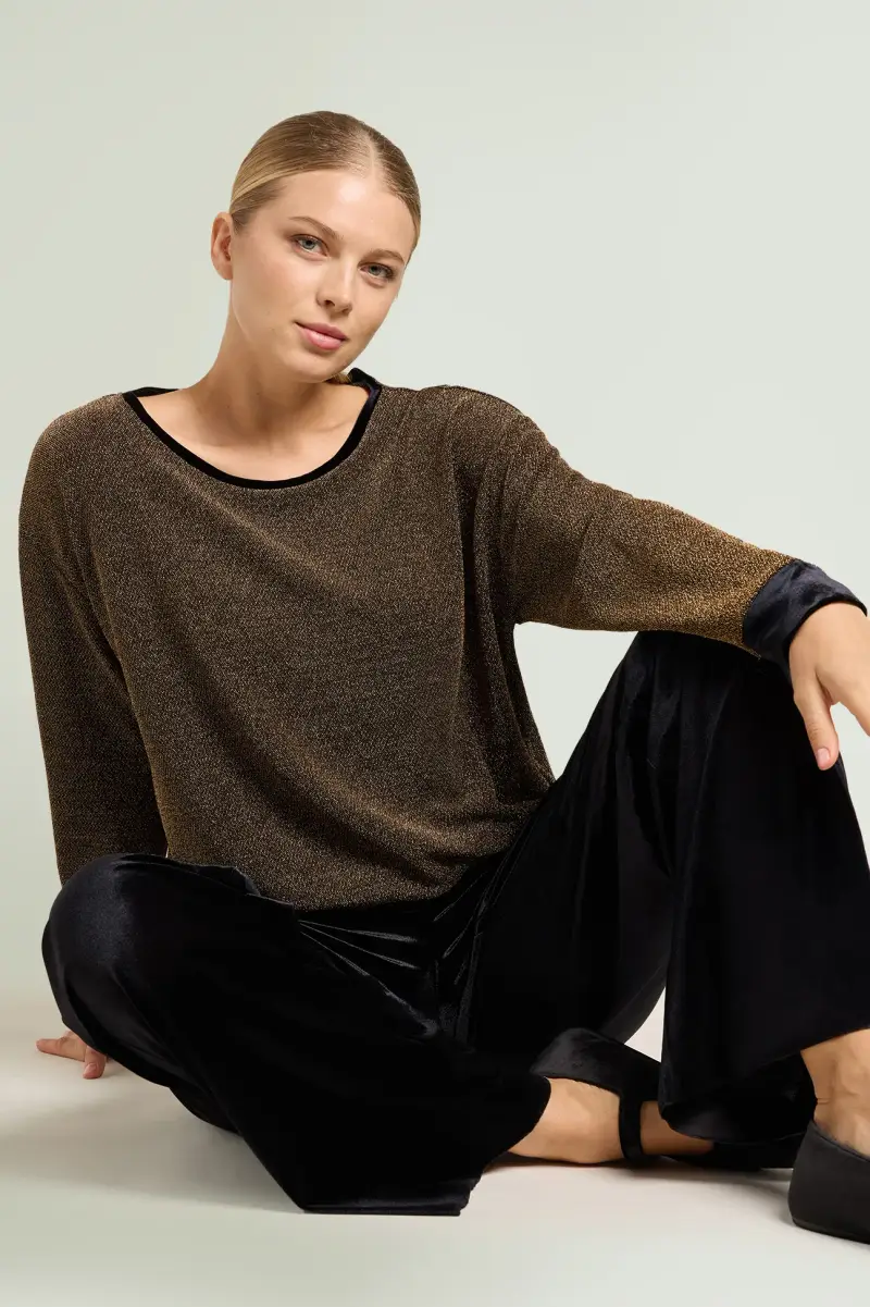 FELPA IN JERSEY LUREX Donna