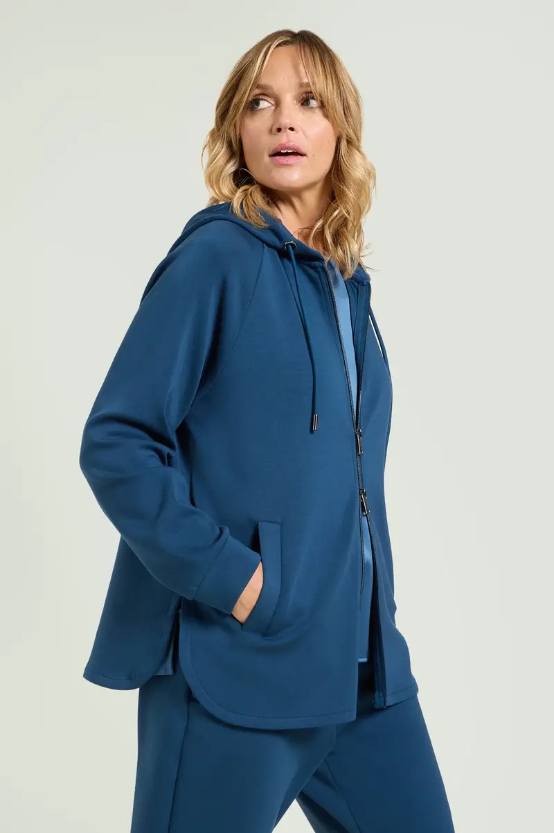 Luisa Viola FELPA IN JERSEY SCUBA CON CAPPUCCIO Donna