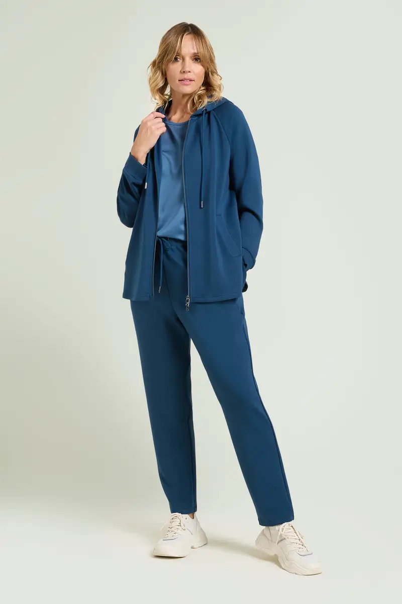 Luisa Viola FELPA IN JERSEY SCUBA CON CAPPUCCIO Donna miniatura 2