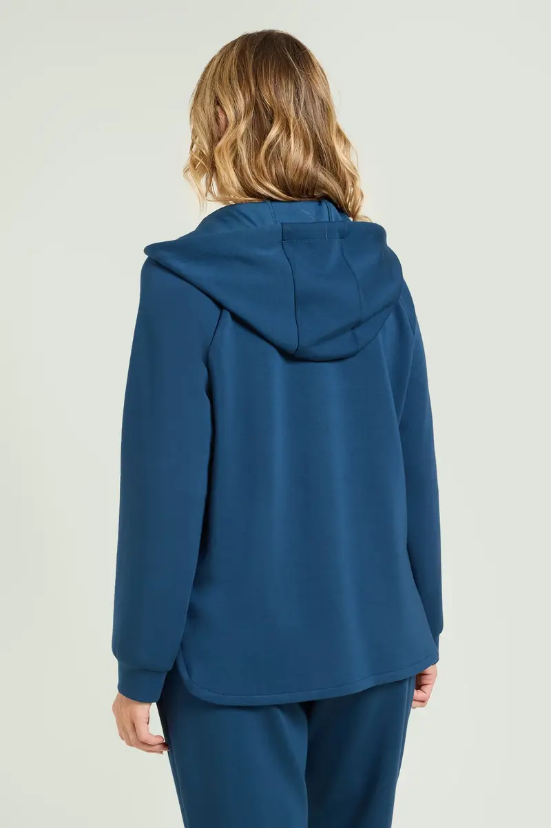 Luisa Viola FELPA IN JERSEY SCUBA CON CAPPUCCIO Donna miniatura 3