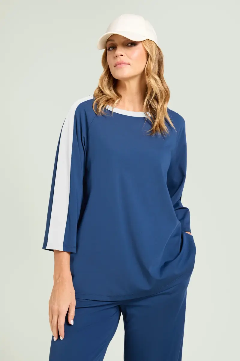 FELPA IN TECNOVISCOSA CON BANDE LATERALI Donna