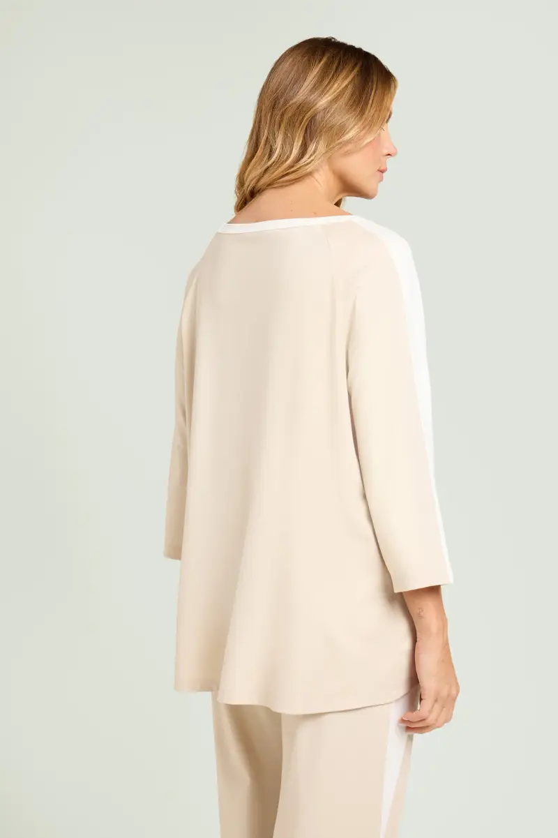 FELPA IN TECNOVISCOSA CON BANDE LATERALI Donna miniatura 3