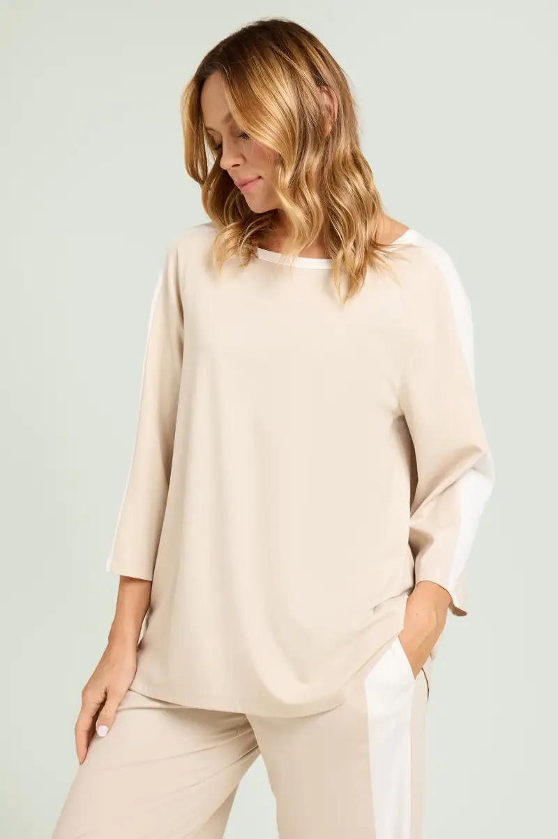 FELPA IN TECNOVISCOSA CON BANDE LATERALI Donna