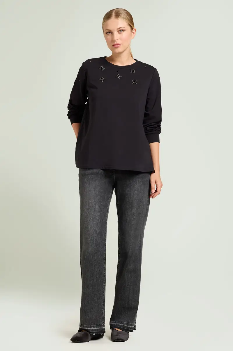 Luisa Viola FELPA RICAMATA A MANO Donna miniatura 2