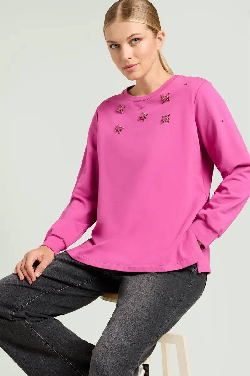 Luisa Viola FELPA RICAMATA A MANO Donna