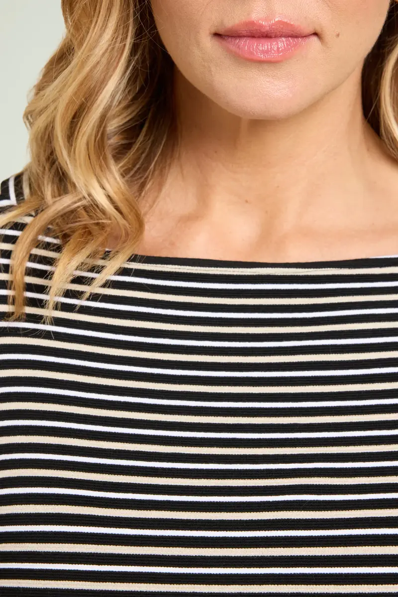 FELPA RIGATA IN JERSEY OTTOMAN Donna miniatura 2