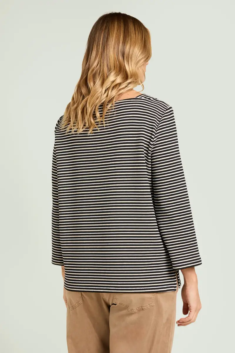 FELPA RIGATA IN JERSEY OTTOMAN Donna miniatura 3