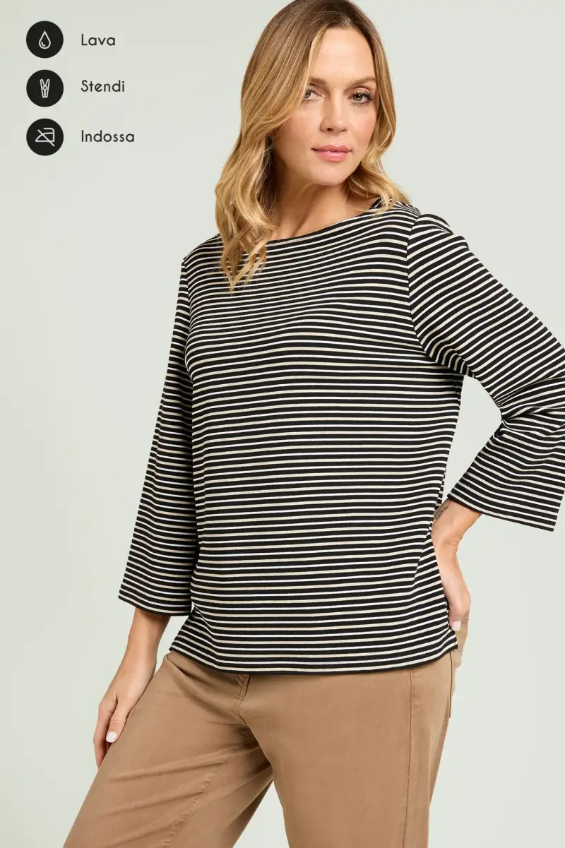 FELPA RIGATA IN JERSEY OTTOMAN Donna