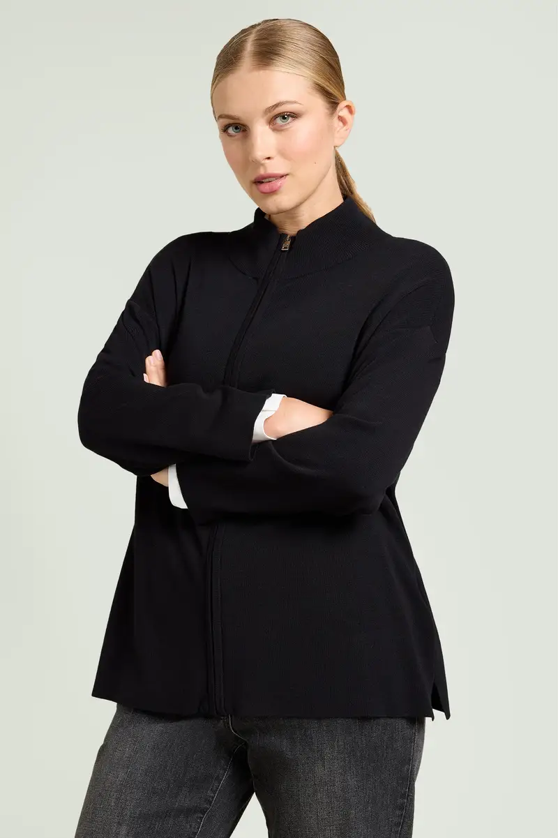 GIACCA IN MAGLIA CON ZIP Donna