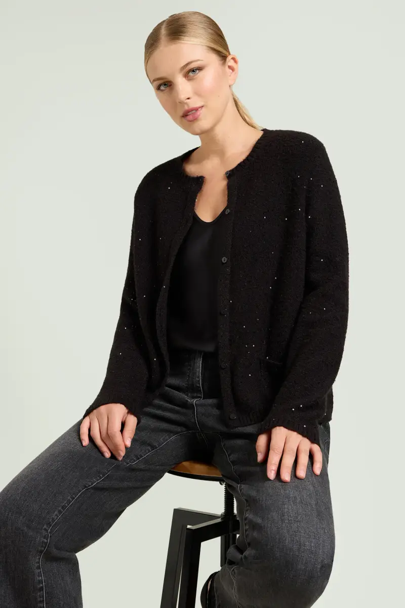 GIACCA IN MAGLIA FULL PAILLETTES Donna