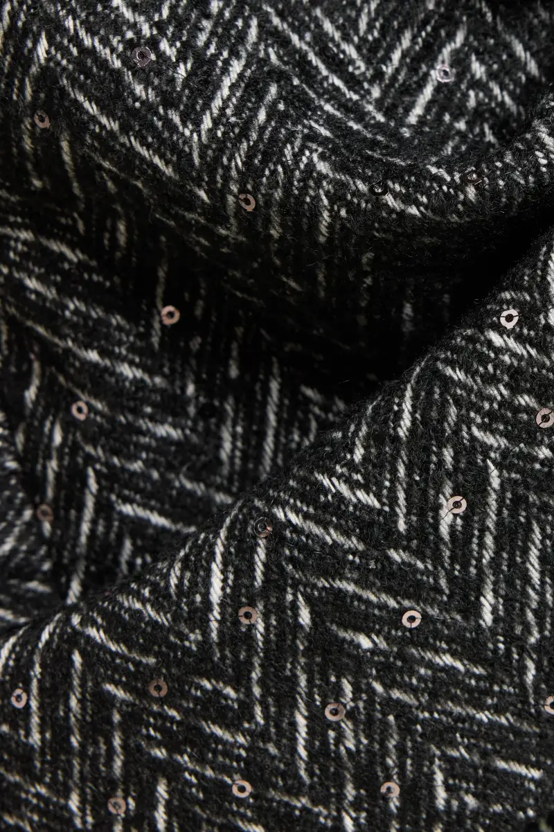 GIACCONE PEA COAT IN CHEVRON PAILLETTES Donna miniatura 3