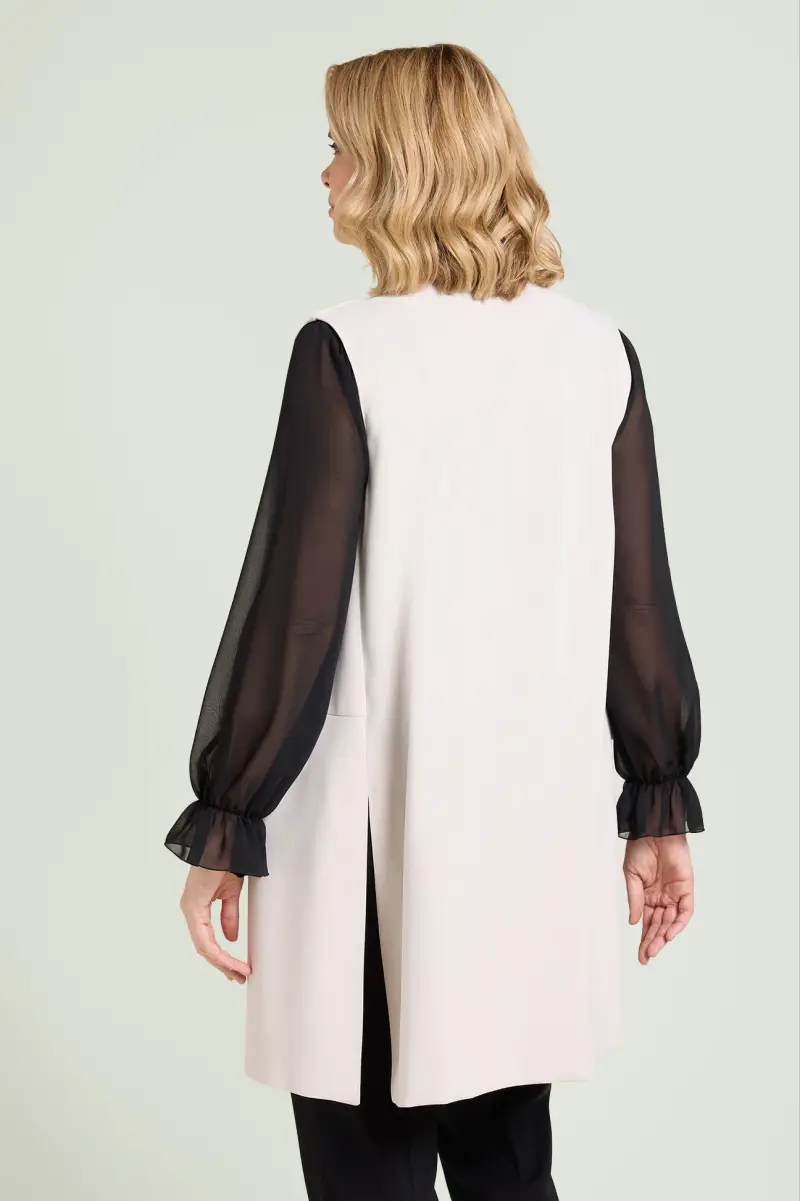 GILET IN CREPE CADY Donna miniatura 3