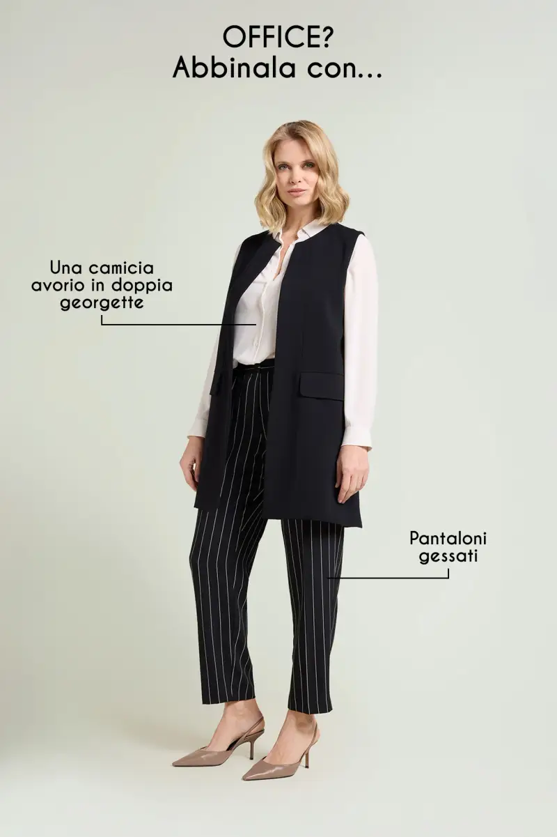 GILET IN CREPE CADY Donna miniatura 5