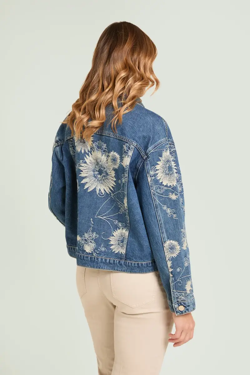 GIUBBOTTO IN DENIM JACQUARD Donna miniatura 2