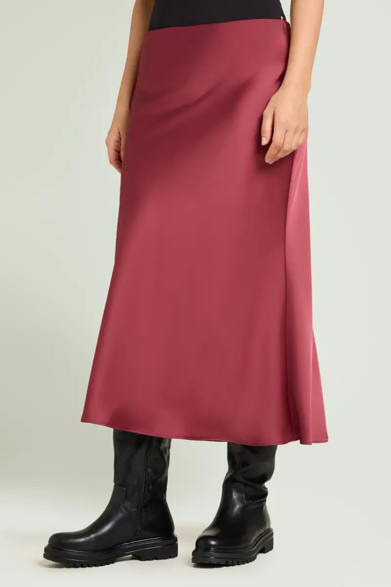 GONNA LUNGA IN SATIN Donna miniatura 2