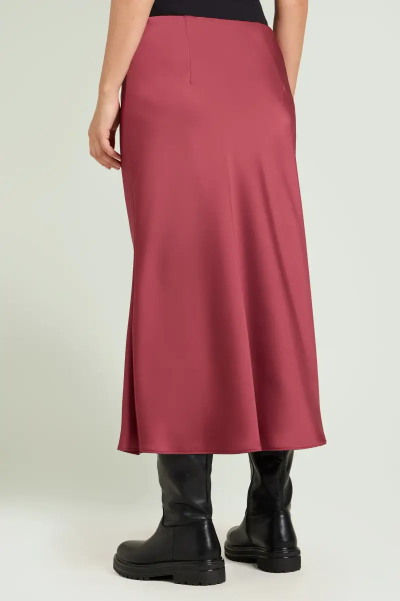 GONNA LUNGA IN SATIN Donna miniatura 3