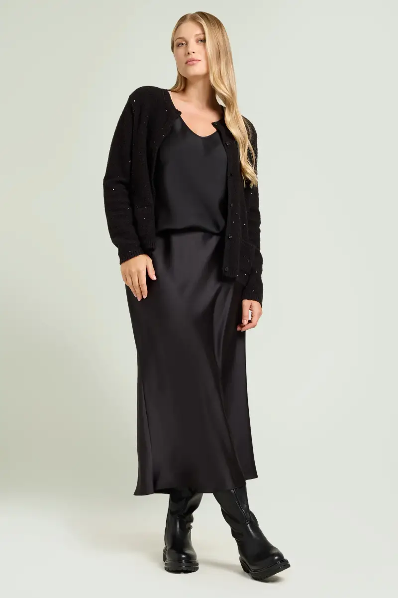 GONNA LUNGA IN SATIN Donna miniatura 2