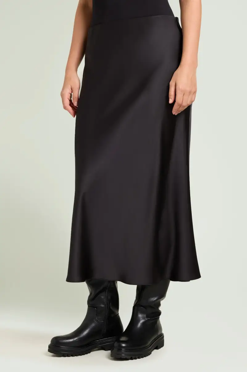 GONNA LUNGA IN SATIN Donna miniatura 3