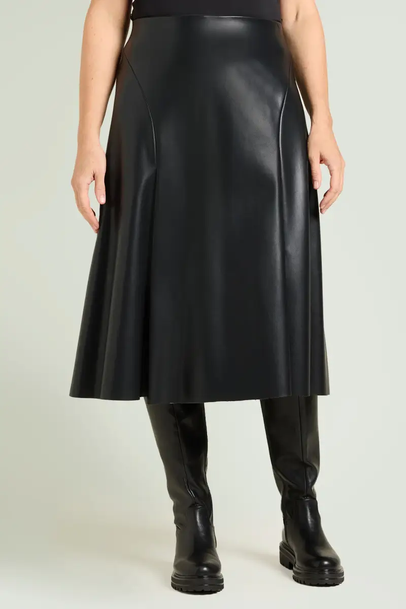 GONNA SVATATA IN TESSUTO SPALMATO Donna miniatura 2