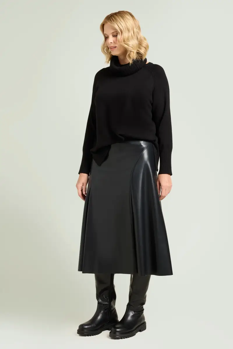 GONNA SVATATA IN TESSUTO SPALMATO Donna