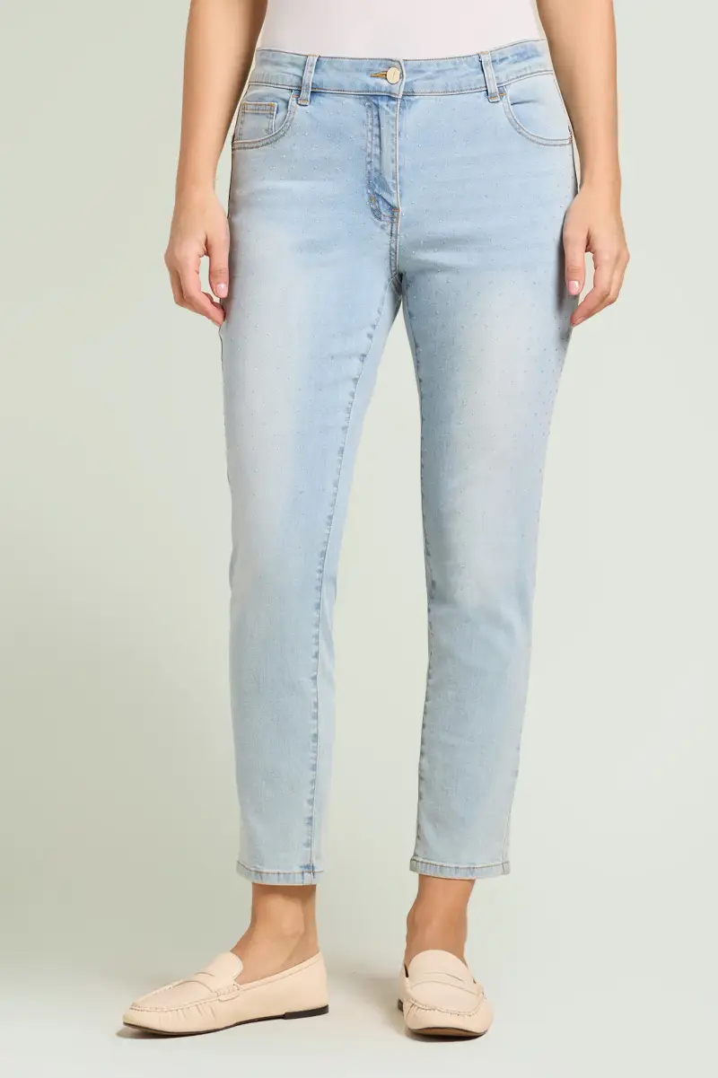 JEANS SKINNY CON APPLICAZIONI Donna miniatura 2