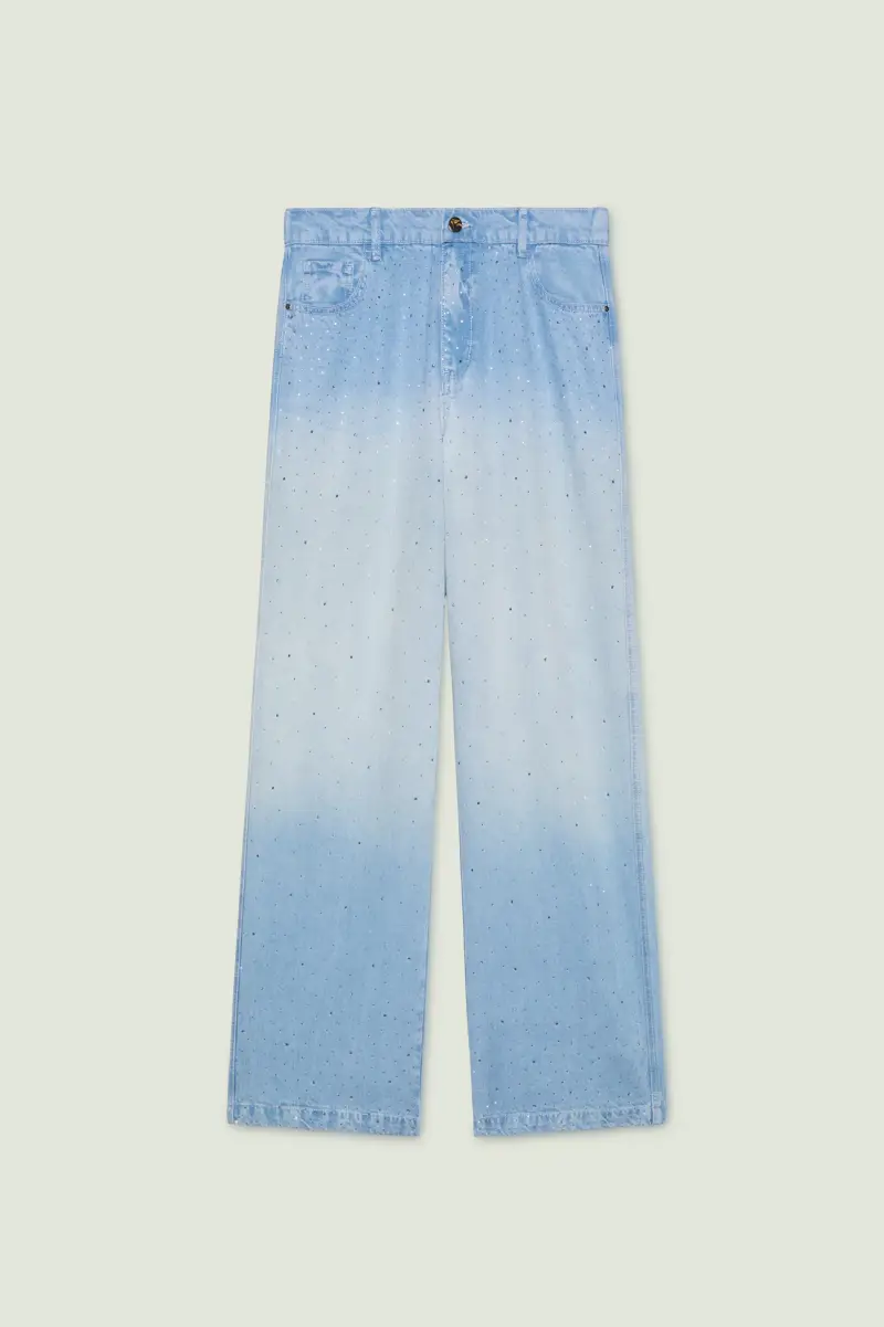 JEANS WIDE LEG CON PUNTI LUCE Donna miniatura 5