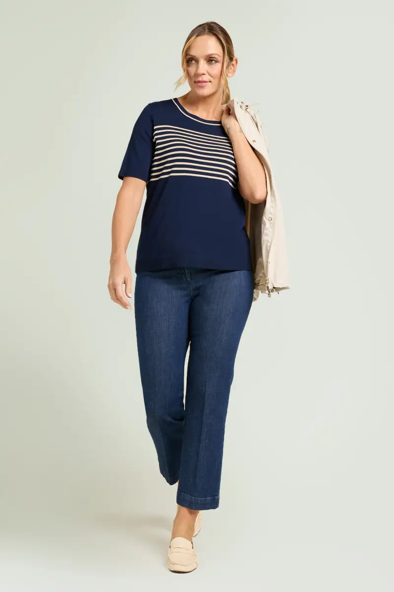 MAGLIA A RIGHE IN VISCOSA COMFORT Donna miniatura 3