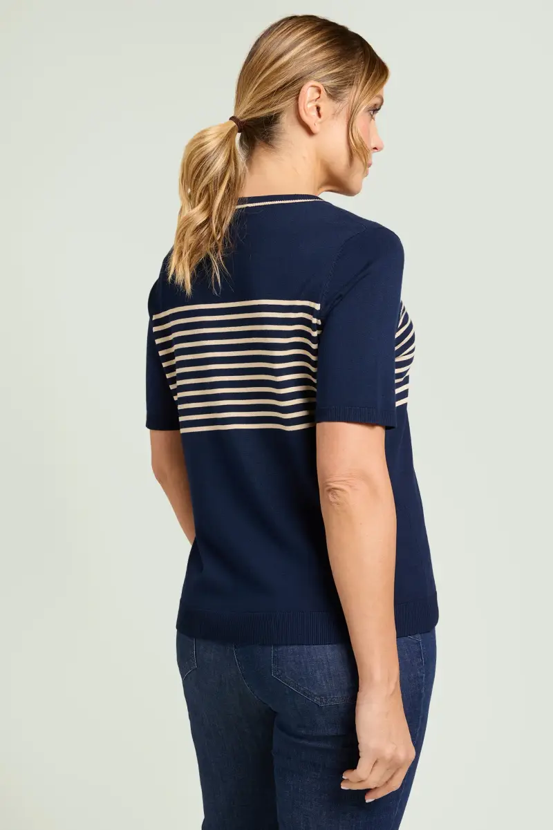 MAGLIA A RIGHE IN VISCOSA COMFORT Donna miniatura 2