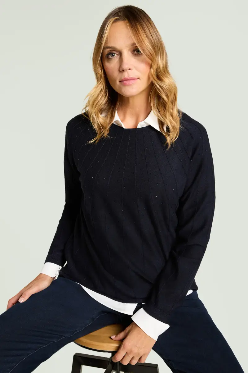 MAGLIA CON NERVATURE SOLEIL Donna