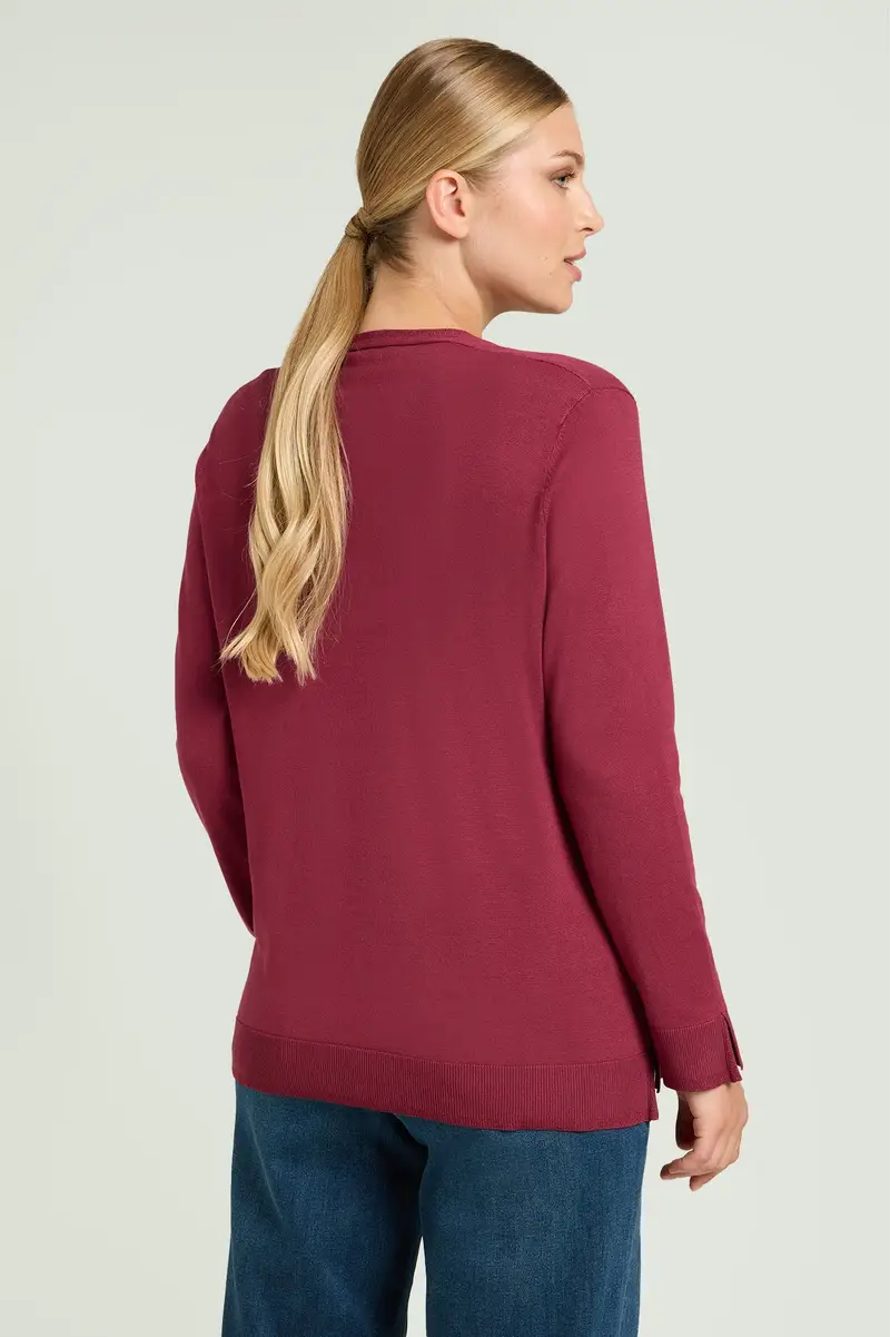 Luisa Viola MAGLIA CON SCOLLO A "V" IN VISCOSA COMFORT Donna miniatura 3