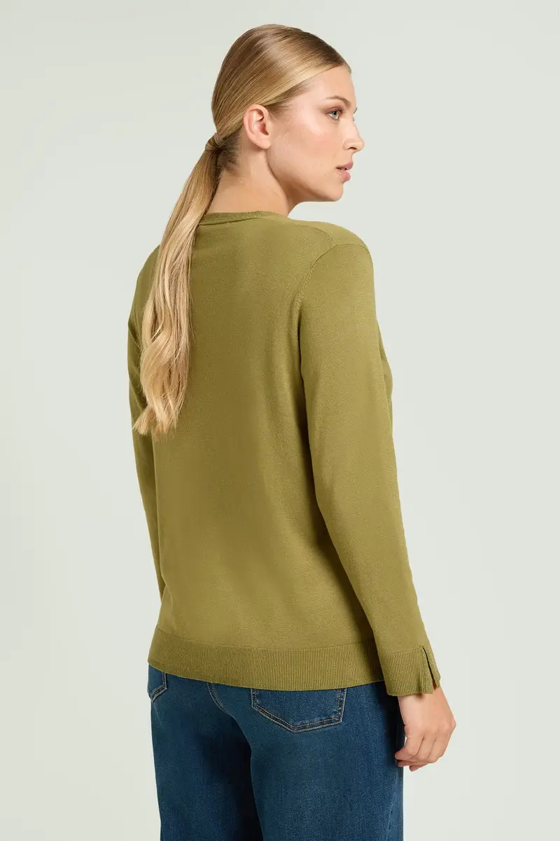 Luisa Viola MAGLIA CON SCOLLO A "V" IN VISCOSA COMFORT Donna miniatura 3