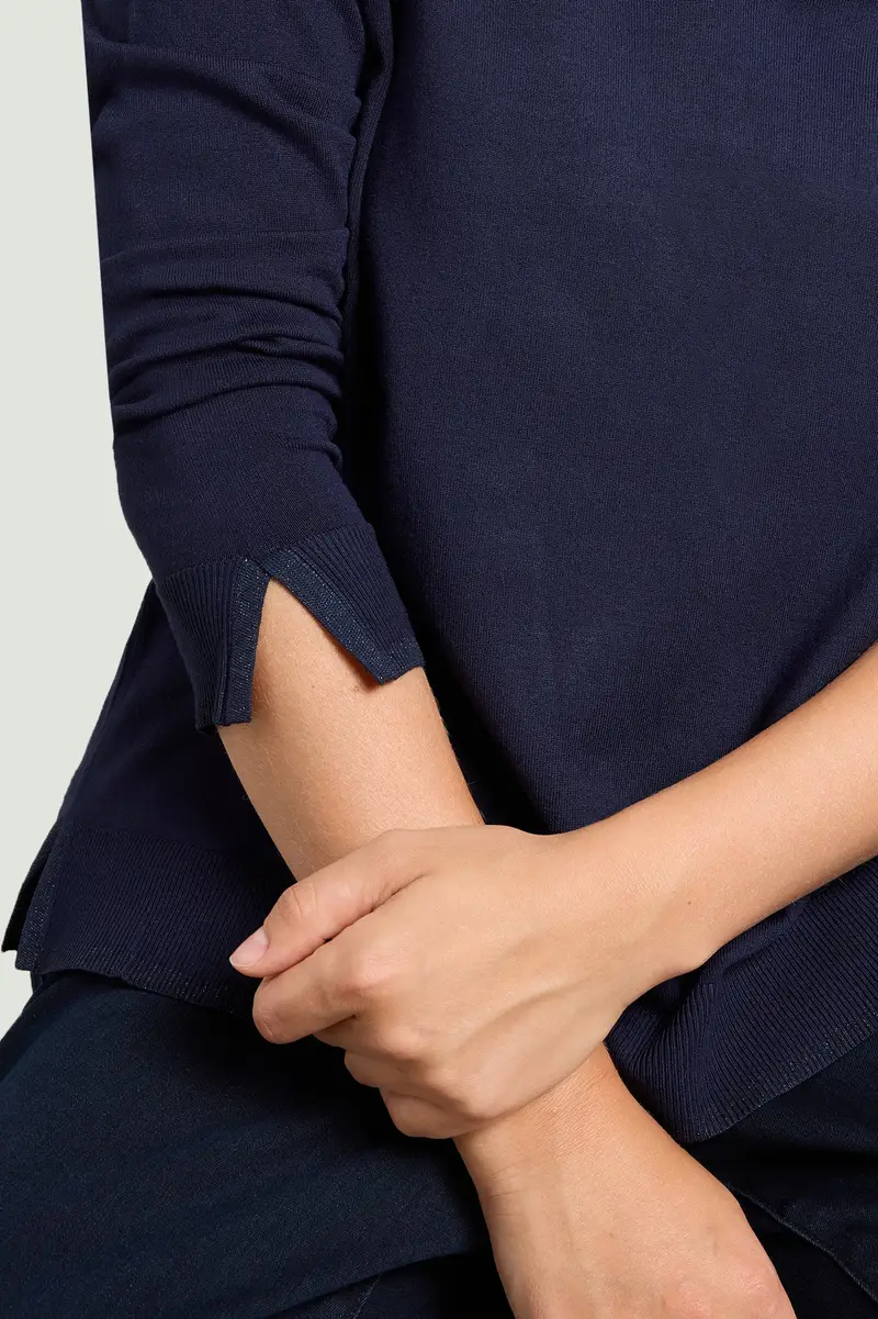 MAGLIA CON SCOLLO A "V" IN VISCOSA COMFORT Donna miniatura 3