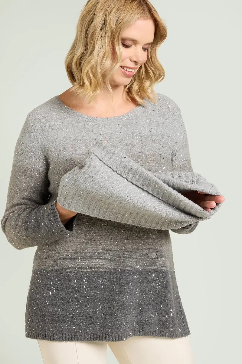 MAGLIA DEGRADE' FULL PAILLETTES Donna miniatura 2