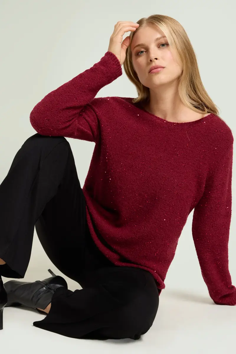 MAGLIA FULL PAILLETTES Donna