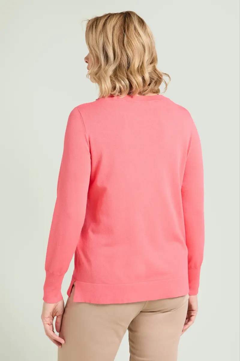 MAGLIA IN VISCOSA COMFORT RICAMATA A MANO Donna miniatura 2