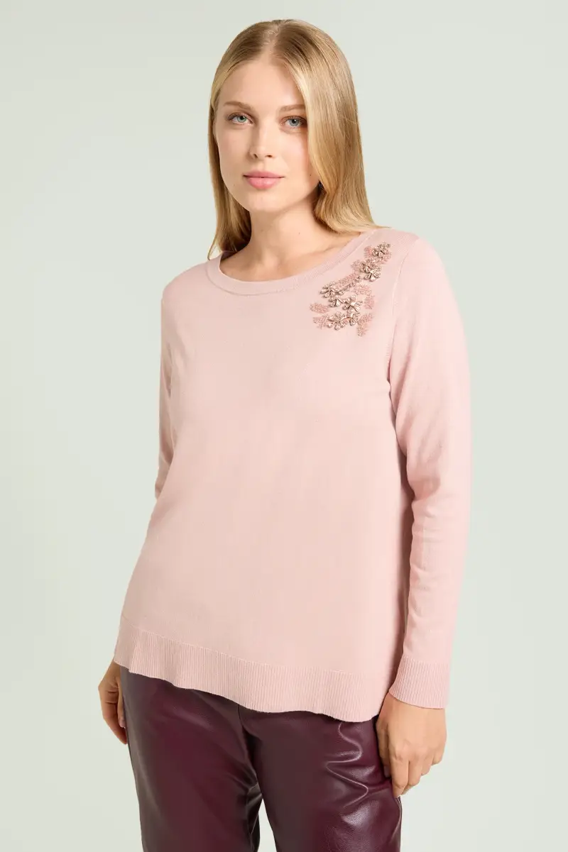 MAGLIA RICAMATA A MANO Donna
