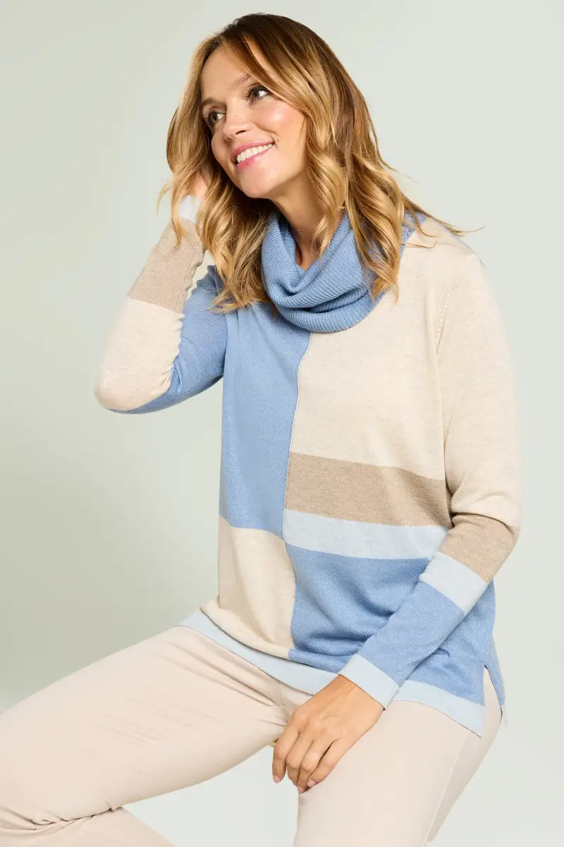 MAGLIA SHINY COLOR BLOCK Donna