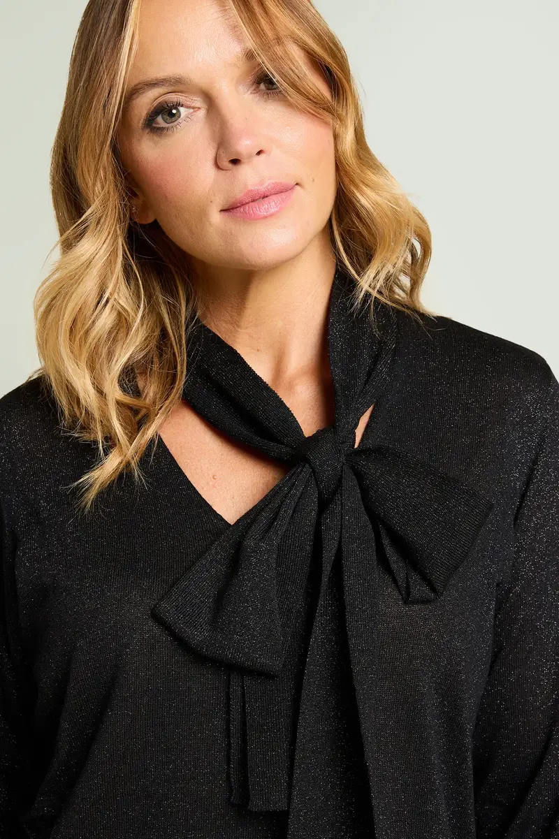 MAGLIA SHINY CON SCIARPINA Donna