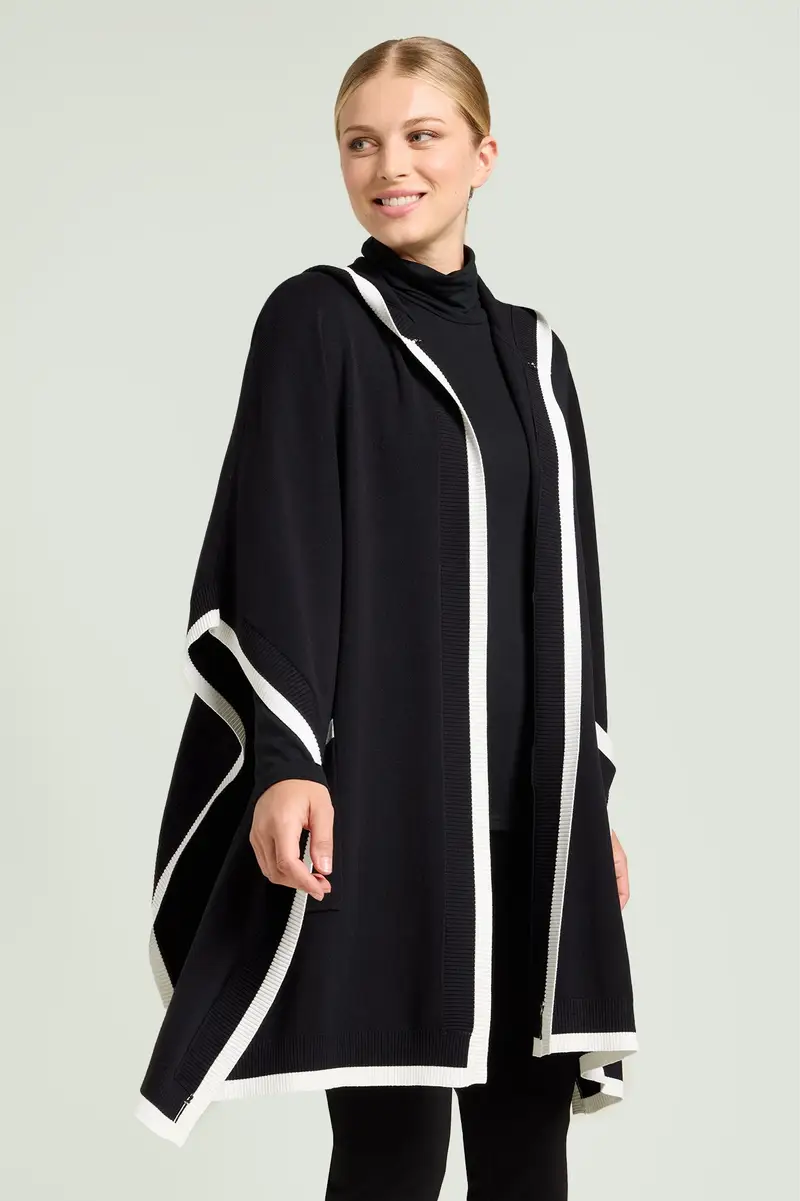 MANTELLA CON BORDI A CONTRASTO Donna