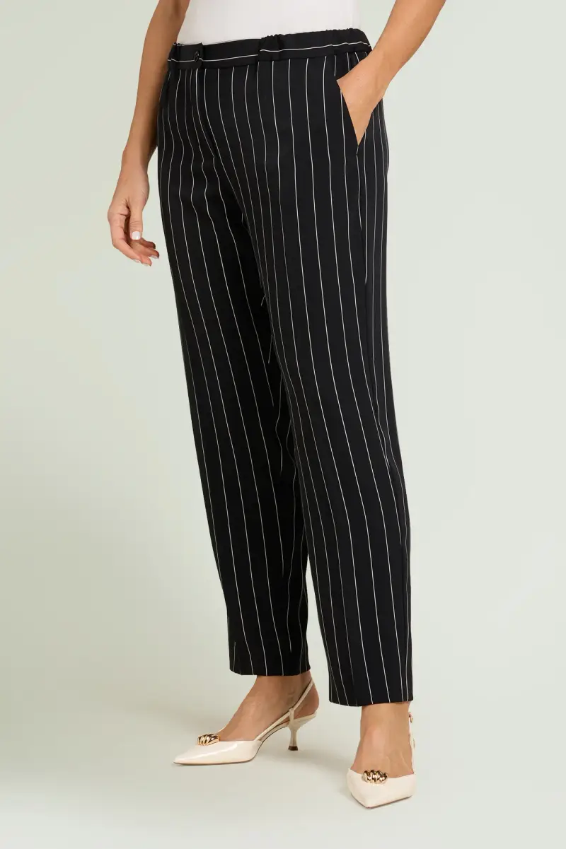 PANTALONI A SIGARETTA IN CADY GESSATO Donna miniatura 3