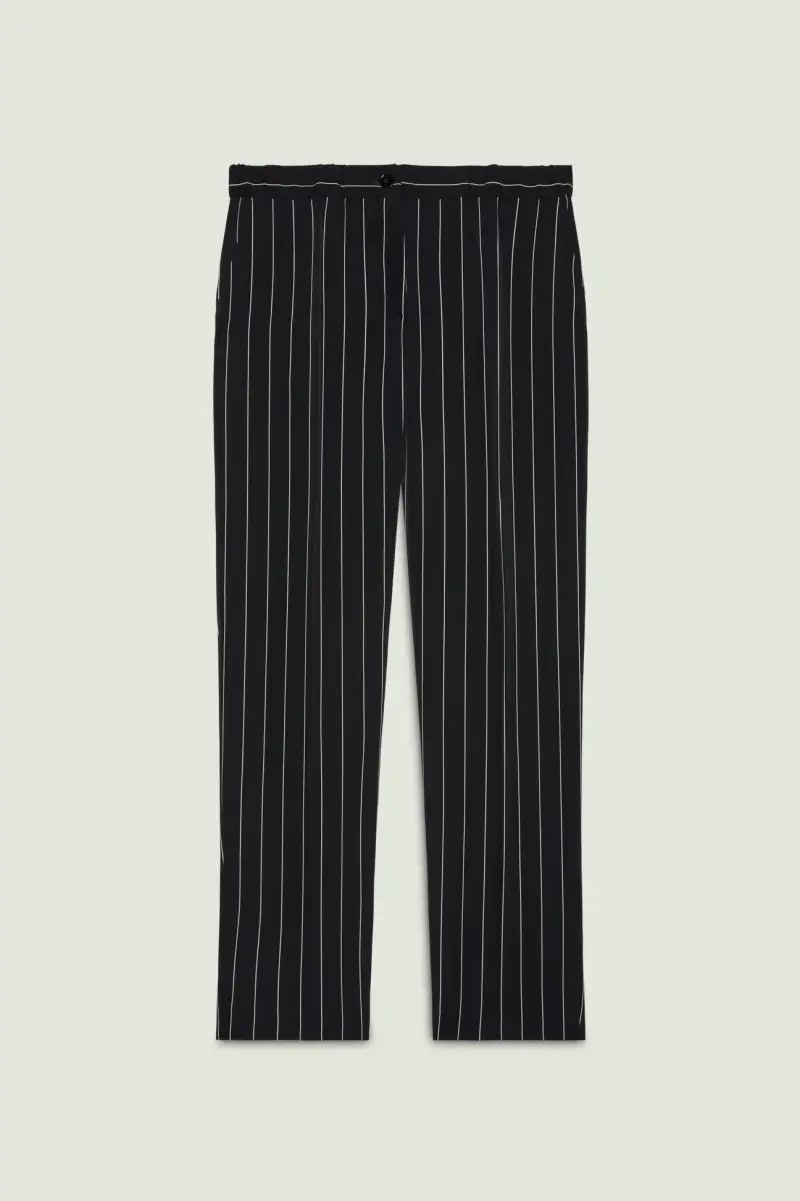 PANTALONI A SIGARETTA IN CADY GESSATO Donna miniatura 5