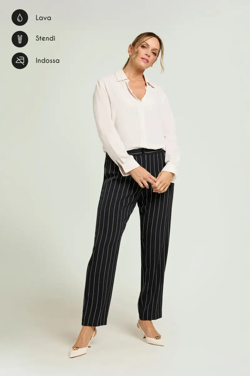 PANTALONI A SIGARETTA IN CADY GESSATO Donna