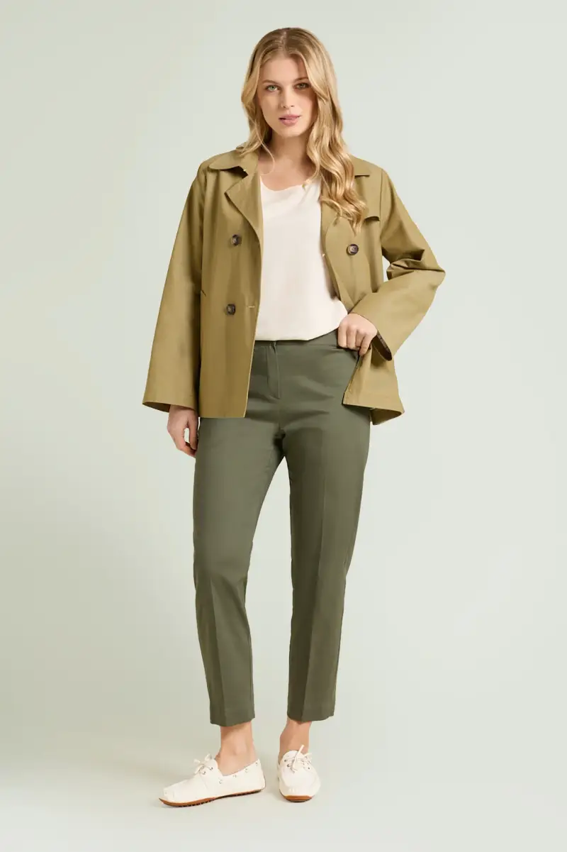 PANTALONI A SIGARETTA IN RASATELLO Donna