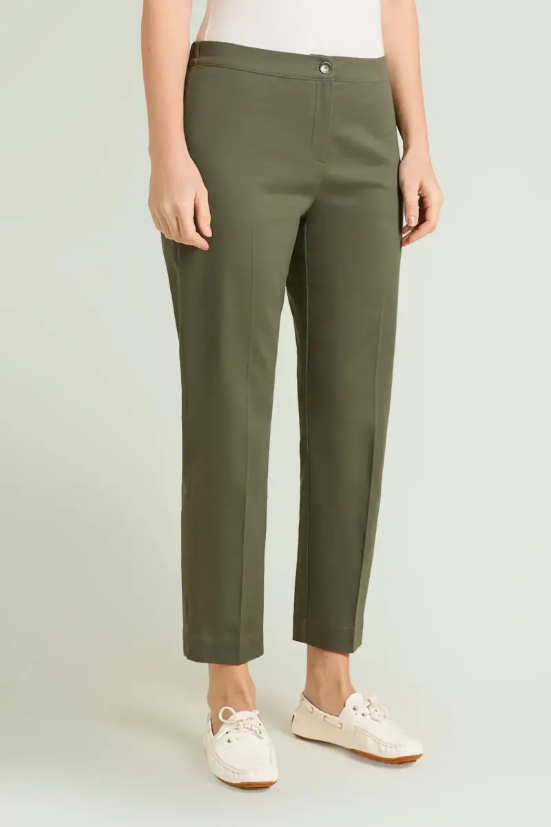 PANTALONI A SIGARETTA IN RASATELLO Donna miniatura 2