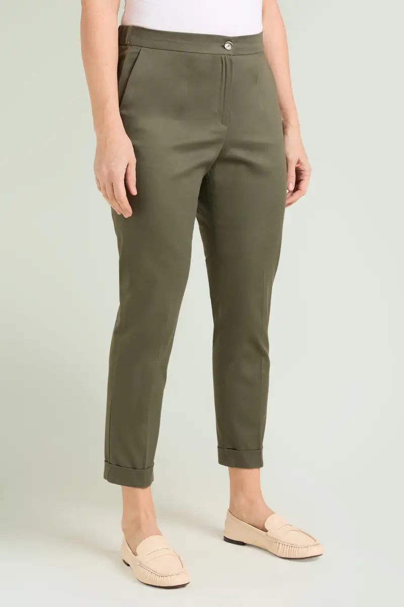 PANTALONI CHINOS IN RASATELLO Donna miniatura 2