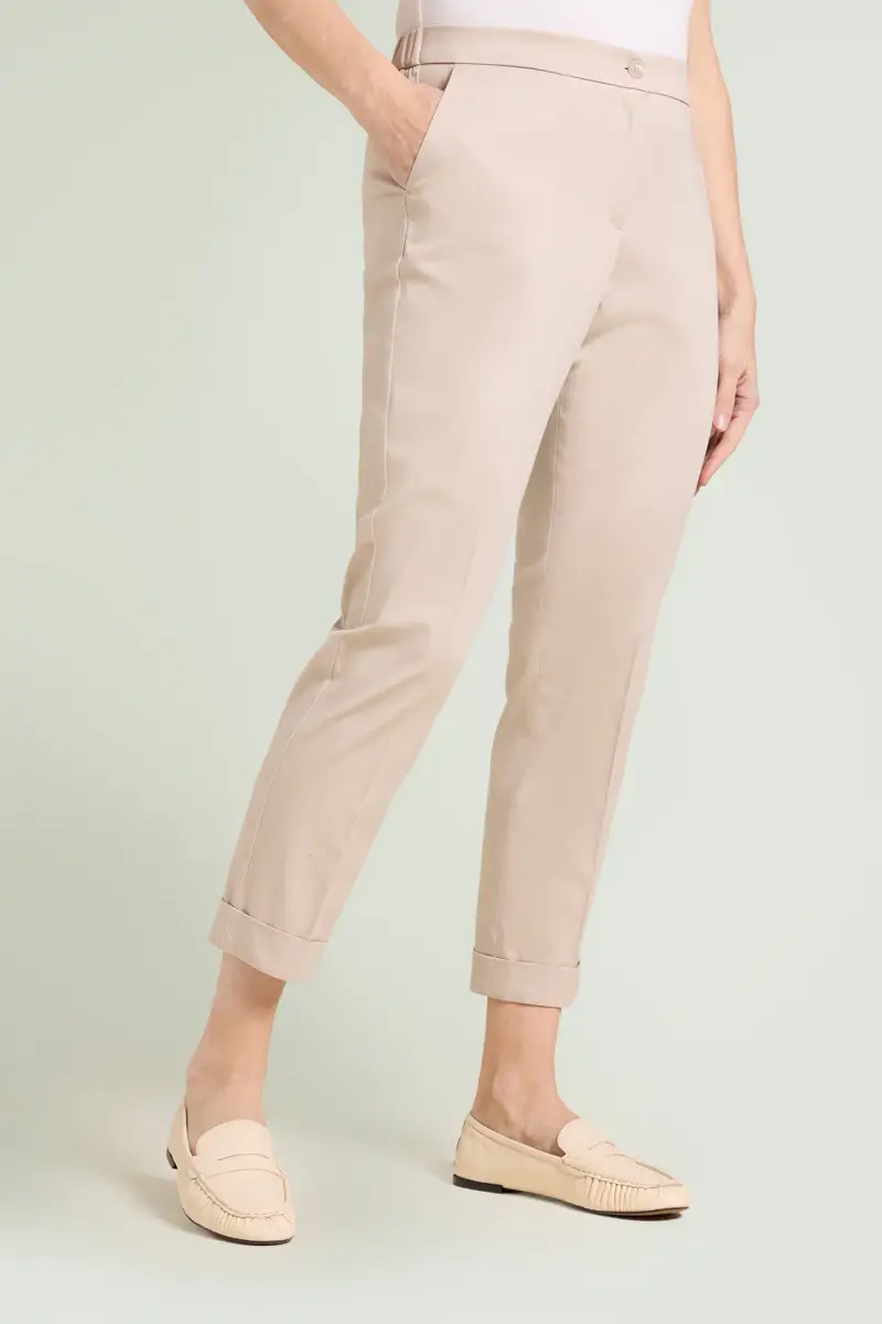 PANTALONI CHINOS IN RASATELLO Donna miniatura 2