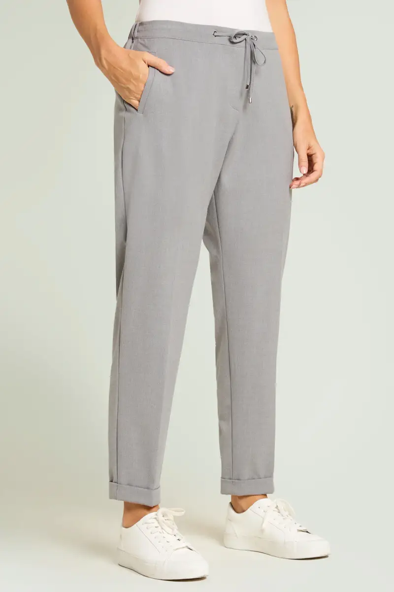 PANTALONI JOGGER IN TELA MELANGE Donna miniatura 3