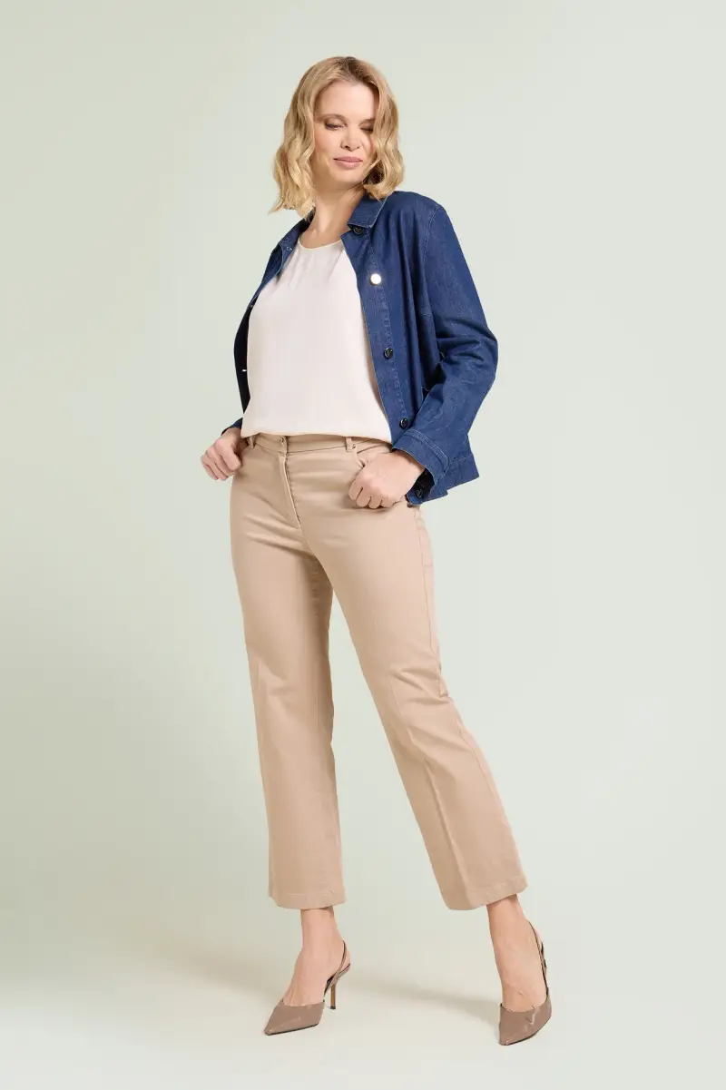 PANTALONI KICK FLARE IN DRILL Donna