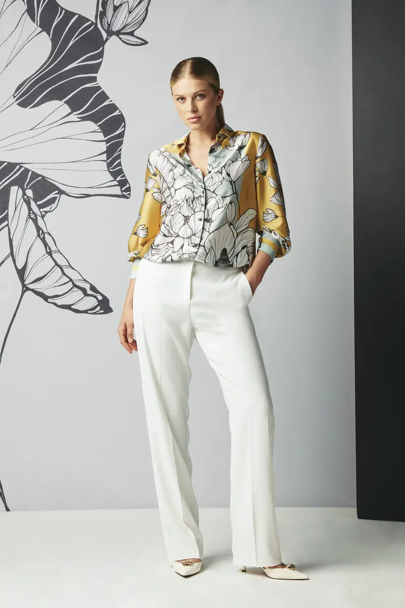 Luisa Viola PANTALONI PALAZZO IN CREPE CADY Donna